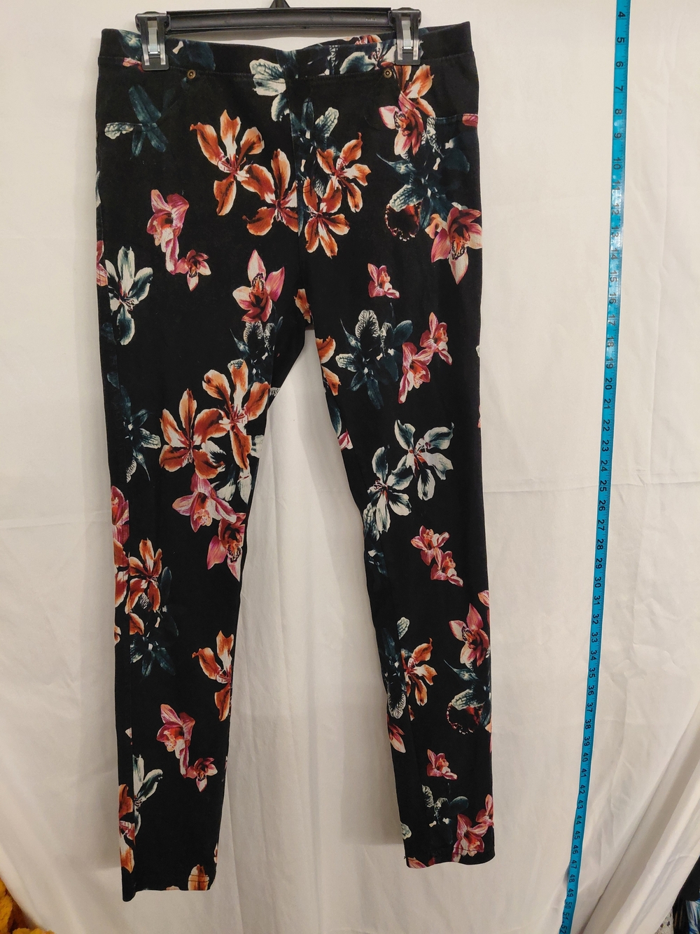 Lildy Jeggings Black Floral Skinny Pants - Multicolor Floral Print